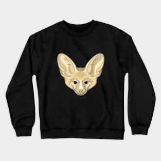 cute brown bat eared fox face Crewneck Sweatshirt